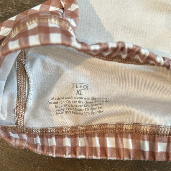 Chloe Sports Bra - Light Support Extra Large / Neutral Gingham - Picture 3 of 3